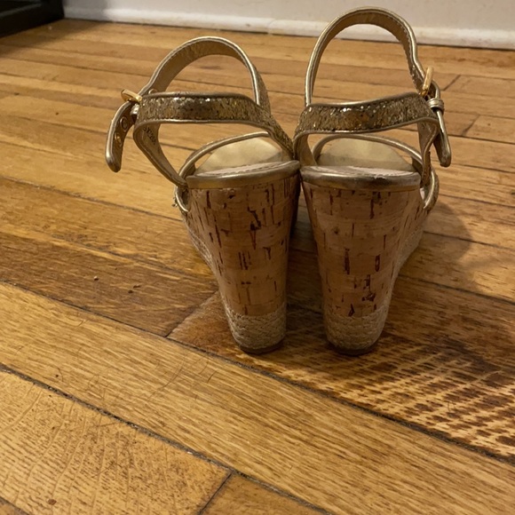 Prada Gold Sequin Wedges Size 37 - Picture 6 of 8